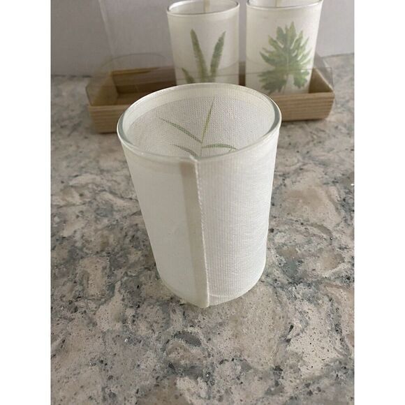 Simple Botanical (3) Votive Glass Candle Holders - Picture 3 of 9